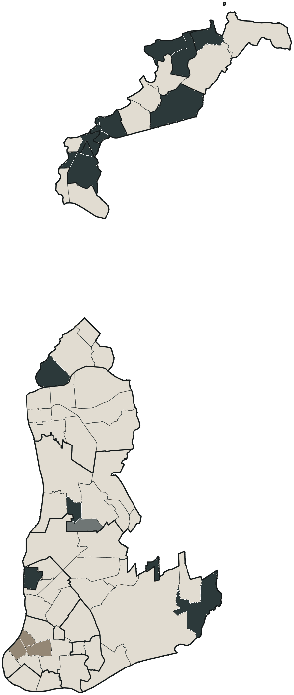 Mapa de Belém com o partido mais votado em cada bairro para Deputado estadual, 2026