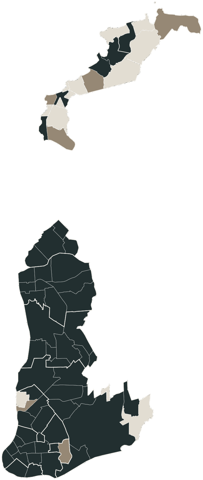 Mapa de Belém com o candidato a presidente mais votado em cada bairro, 2018