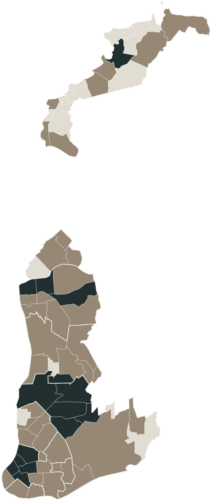 Mapa de Belém com o candidato a presidente mais votado em cada bairro, 2026