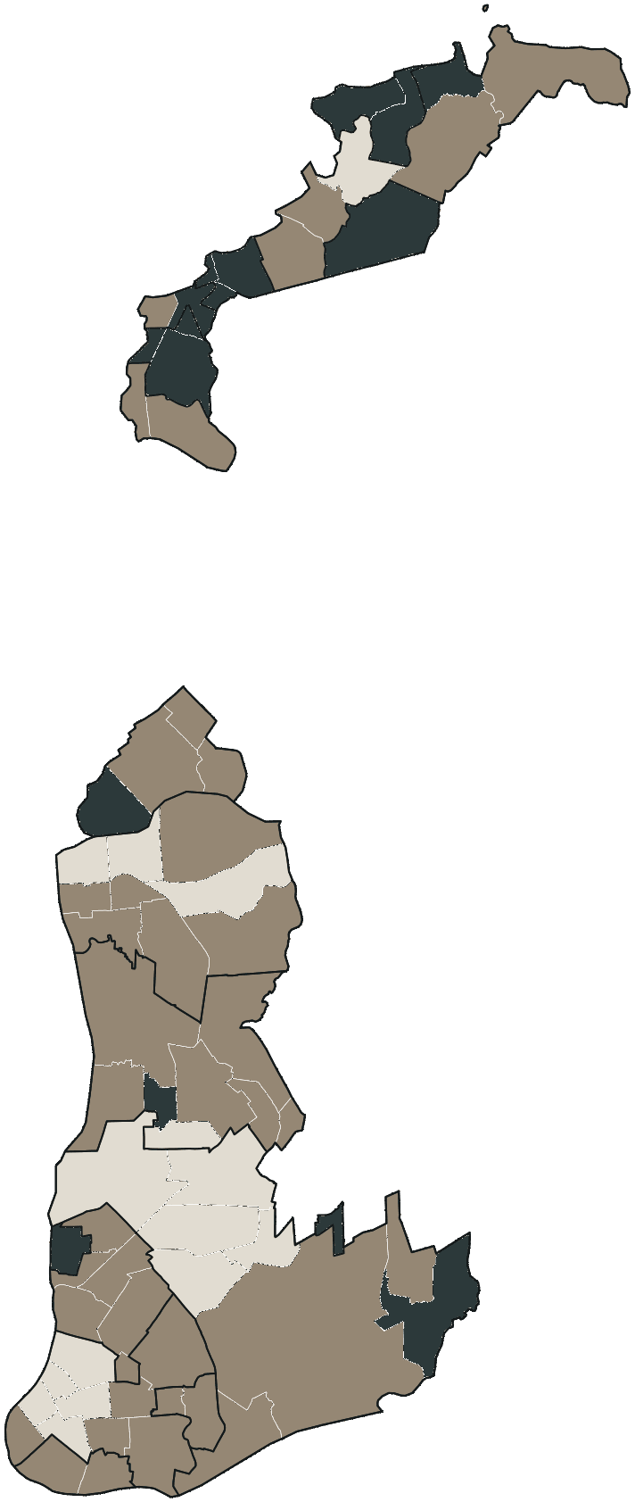 Mapa de Belém com o candidato a presidente mais votado em cada bairro, 2026