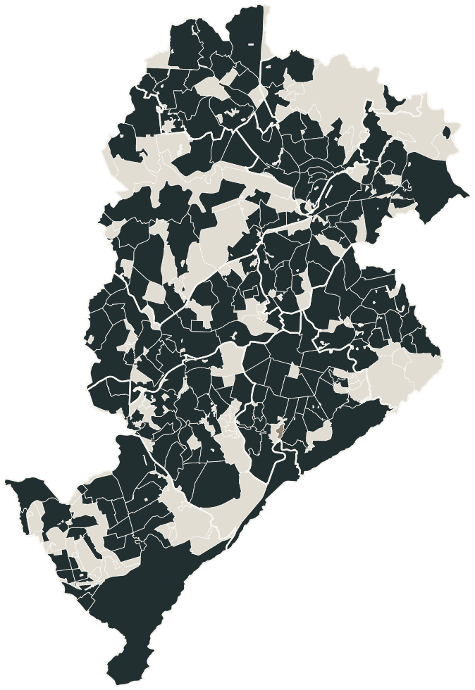Mapa de Belo Horizonte com o candidato a presidente mais votado em cada bairro, 2018