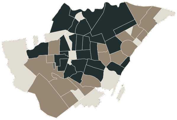 Mapa de Boa Vista com o partido mais votado em cada bairro para Deputado estadual, 2026