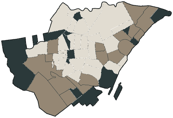 Mapa de Boa Vista com o partido mais votado em cada bairro para Deputado estadual, 2026
