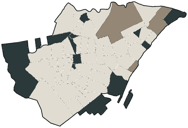 Mapa de Boa Vista com o partido mais votado em cada bairro para Senado (2 vagas), 2026