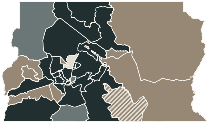 Mapa de Brasília com o partido mais votado em cada RA para Deputado distrital, 2026