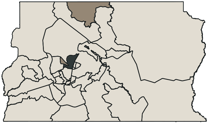 Mapa de Brasília com o partido mais votado em cada RA para Deputado federal, 2026