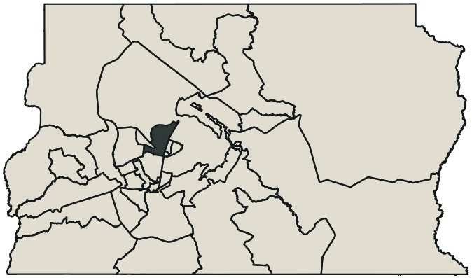 Mapa de Brasília com o candidato a presidente mais votado em cada RA, 2018