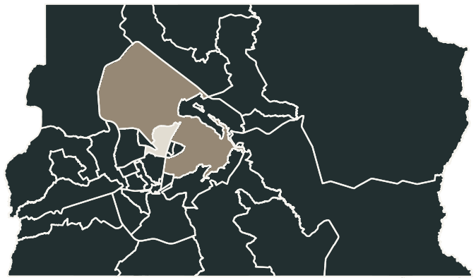 Mapa de Brasília com o candidato a presidente mais votado em cada RA, 2026