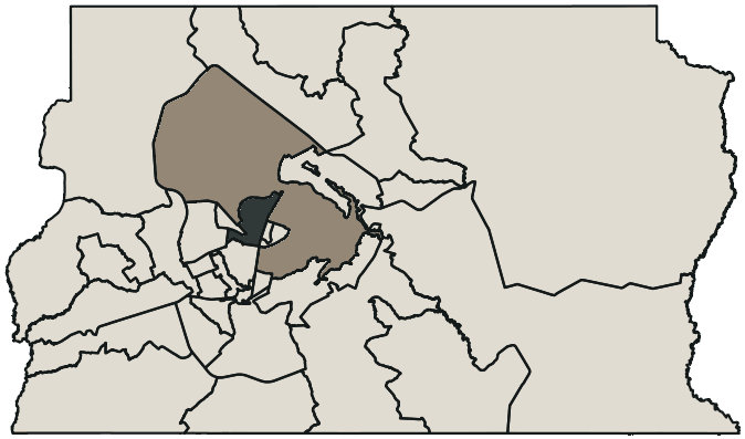 Mapa de Brasília com o candidato a presidente mais votado em cada RA, 2026