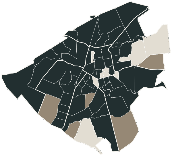 Mapa de Campo Grande com o partido mais votado em cada bairro para Deputado federal, 2026