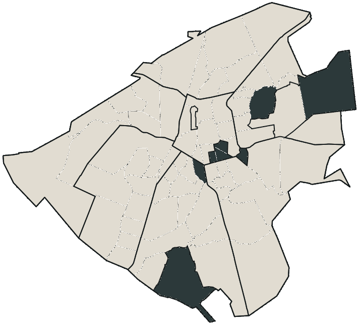 Mapa de Campo Grande com o candidato a presidente mais votado em cada bairro, 2018
