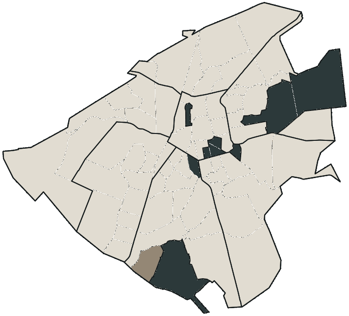 Mapa de Campo Grande com o candidato a presidente mais votado em cada bairro, 2026