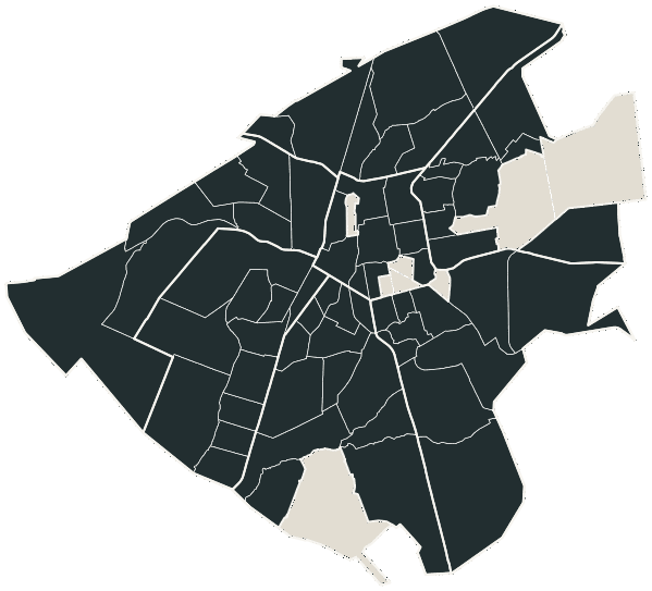Mapa de Campo Grande com o partido mais votado em cada bairro para Senado (2 vagas), 2026