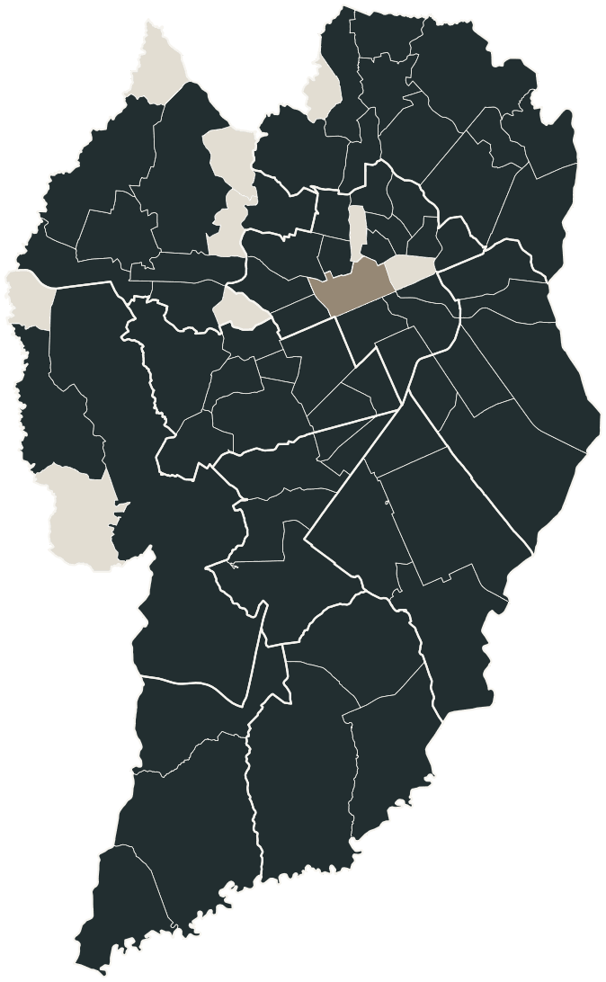 Mapa de Curitiba com o partido mais votado em cada bairro para Deputado estadual, 2026
