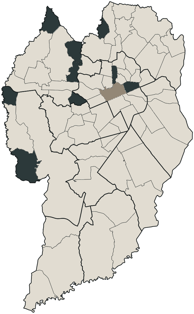 Mapa de Curitiba com o partido mais votado em cada bairro para Deputado estadual, 2026