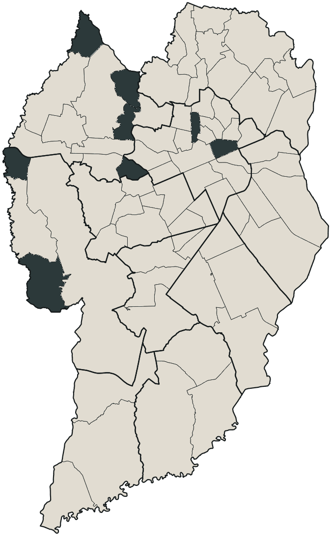Mapa de Curitiba com o partido mais votado em cada bairro para Governador, 2026