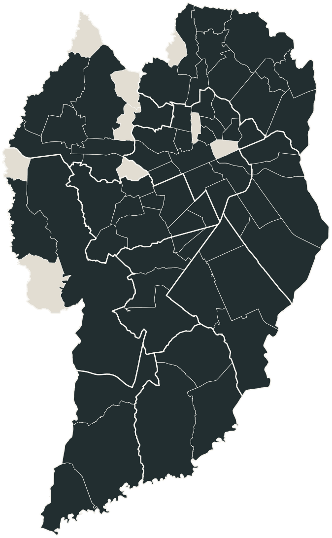 Mapa de Curitiba com o candidato a presidente mais votado em cada bairro, 2018