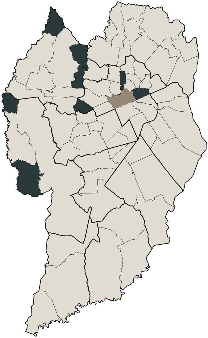 Mapa de Curitiba com o candidato a presidente mais votado em cada bairro, 2026