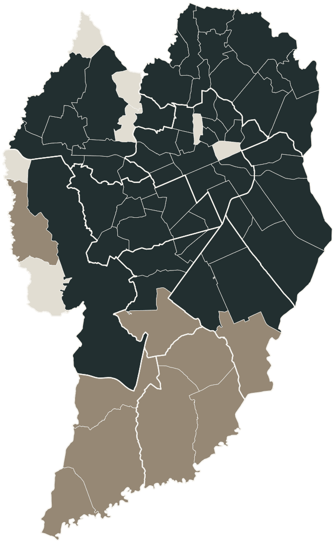 Mapa de Curitiba com o partido mais votado em cada bairro para Senado (2 vagas), 2026