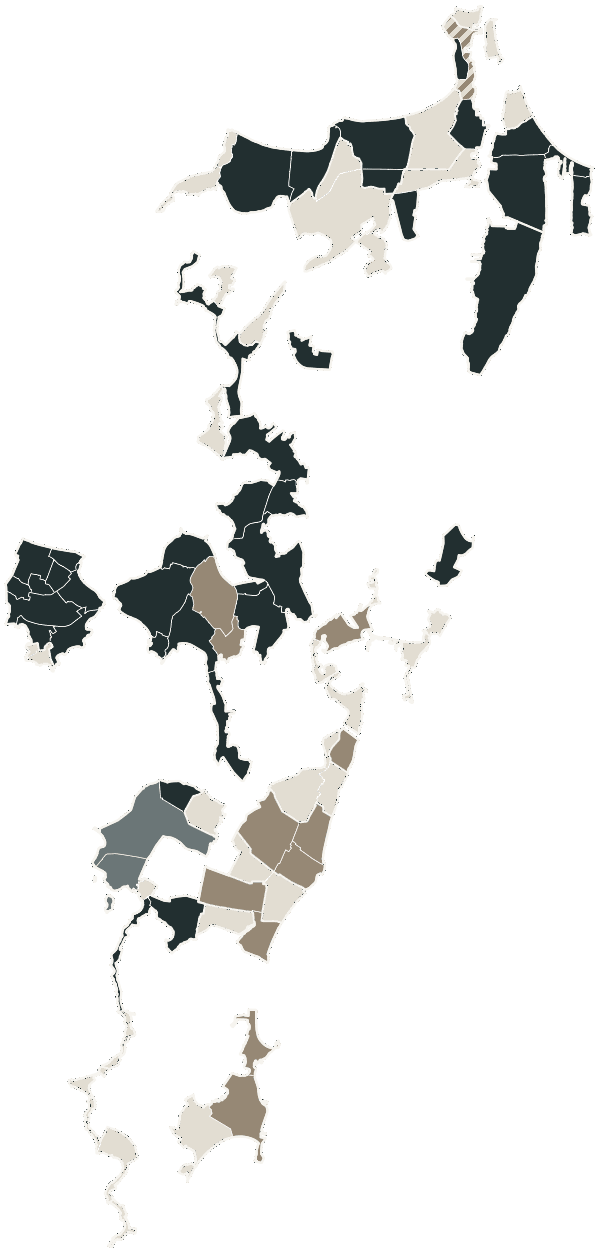 Mapa de Florianópolis com o partido mais votado em cada bairro para Deputado estadual, 2026