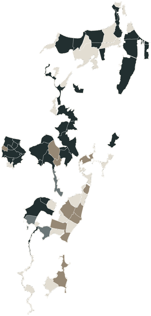 Mapa de Florianópolis com o partido mais votado em cada bairro para Deputado federal, 2026