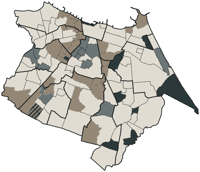 Mapa de Fortaleza com o partido mais votado em cada bairro para Deputado estadual, 2026