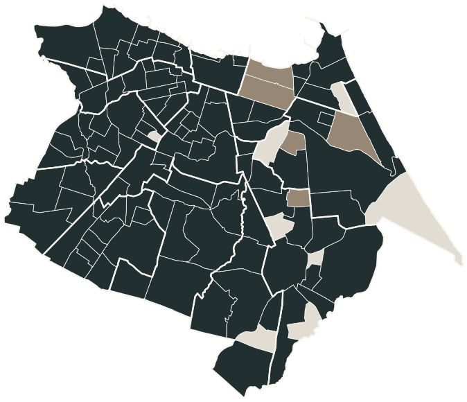Mapa de Fortaleza com o candidato a presidente mais votado em cada bairro, 2022