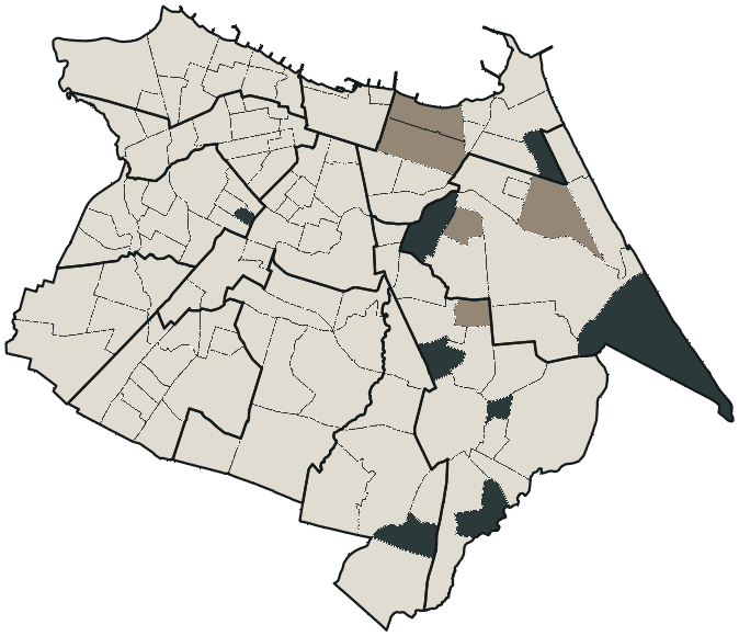 Mapa de Fortaleza com o candidato a presidente mais votado em cada bairro, 2022