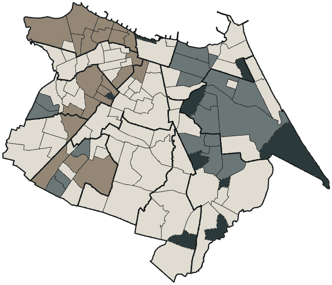 Mapa de Fortaleza com o partido mais votado em cada bairro para Senado (2 vagas), 2026