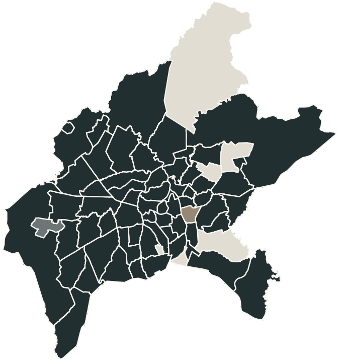 Mapa de Goiânia com o partido mais votado em cada subdistrito para Senado (2 vagas), 2026
