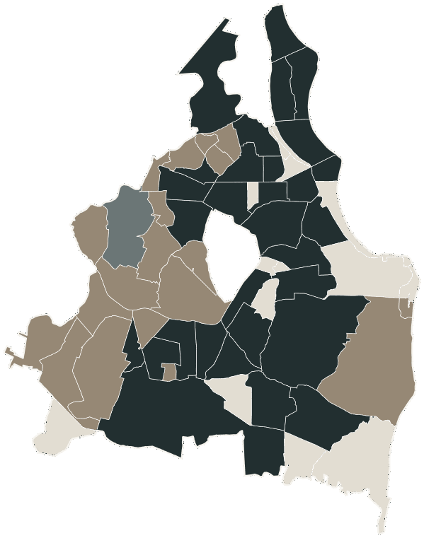 Mapa de João Pessoa com o partido mais votado em cada bairro para Deputado estadual, 2026