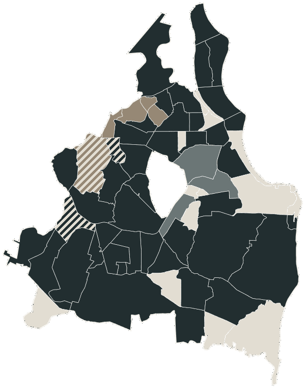 Mapa de João Pessoa com o partido mais votado em cada bairro para Deputado federal, 2026