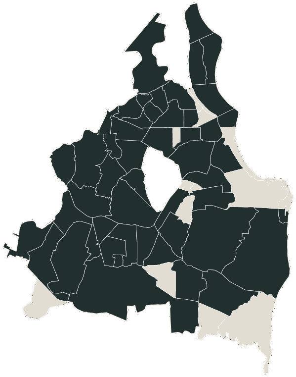 Mapa de João Pessoa com o partido mais votado em cada bairro para Governador, 2026