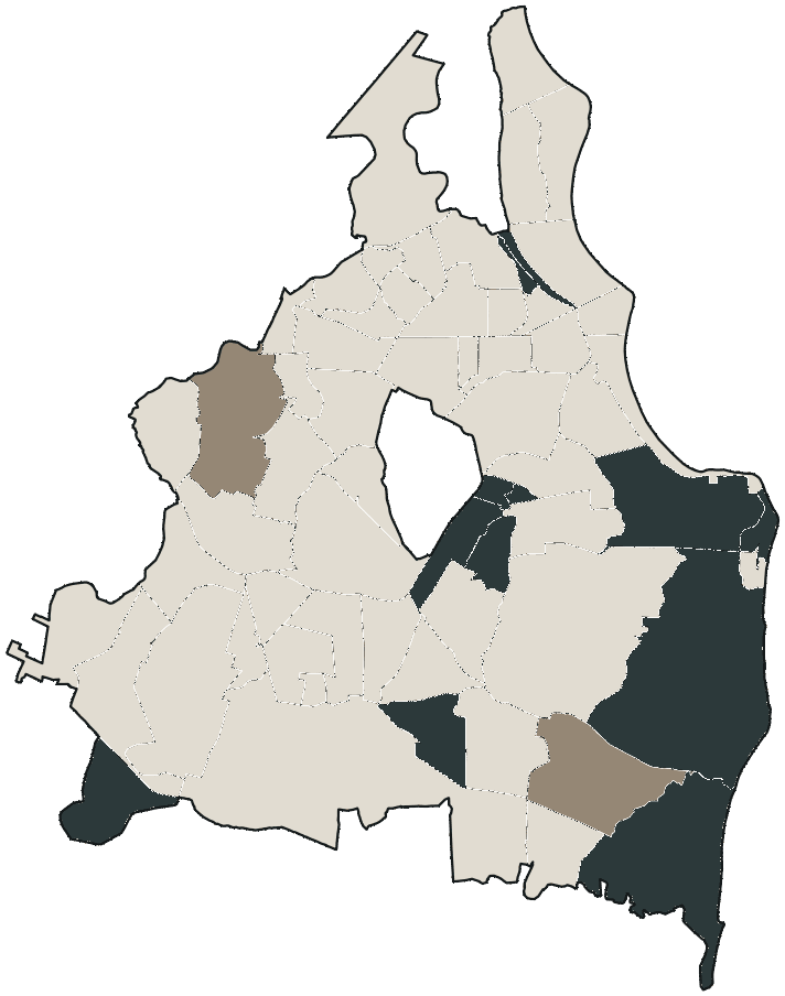 Mapa de João Pessoa com o candidato a presidente mais votado em cada bairro, 2018