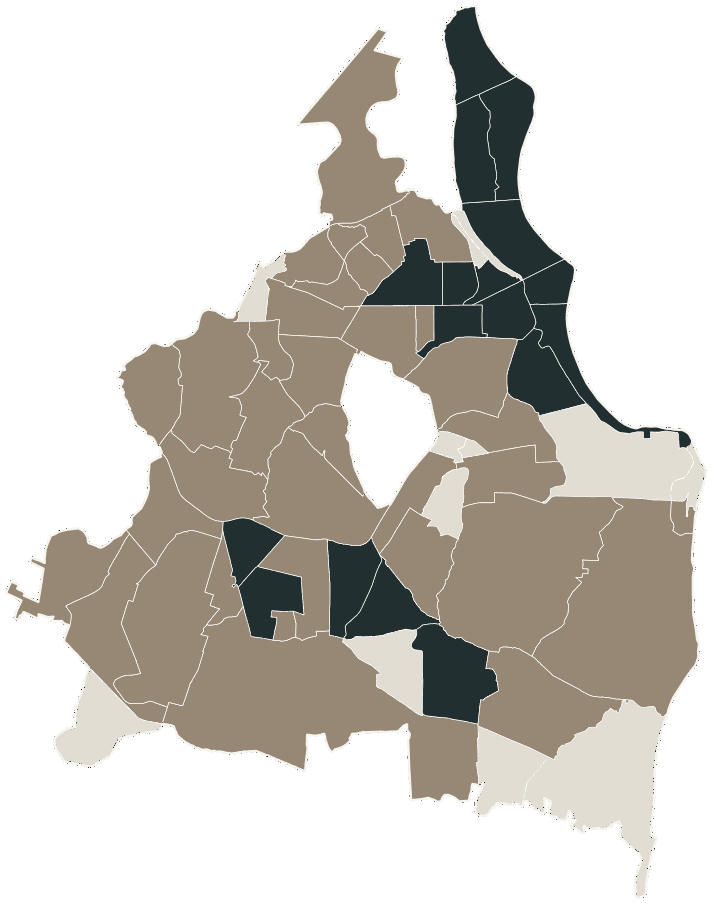 Mapa de João Pessoa com o candidato a presidente mais votado em cada bairro, 2022