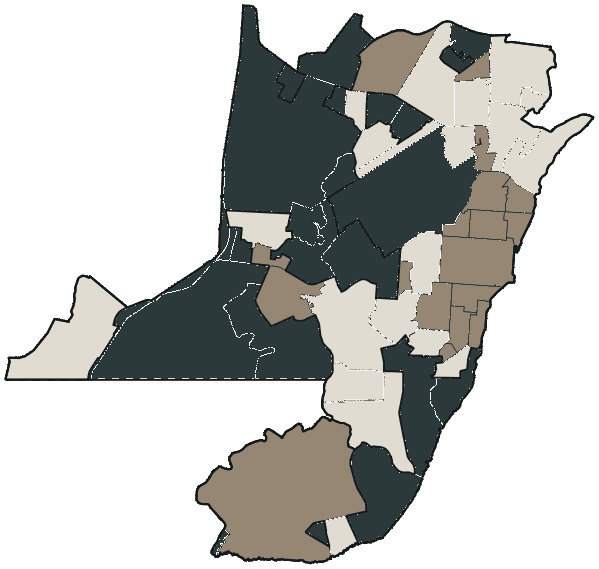 Mapa de Macapá com o partido mais votado em cada bairro para Deputado estadual, 2026