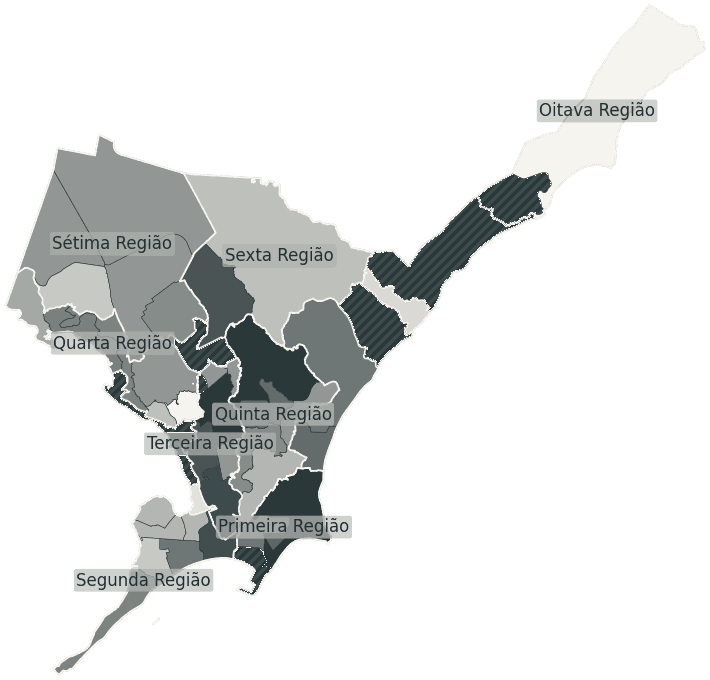Mapa de Maceió com o percentual de brancos e nulos para presidente por bairro em 2026