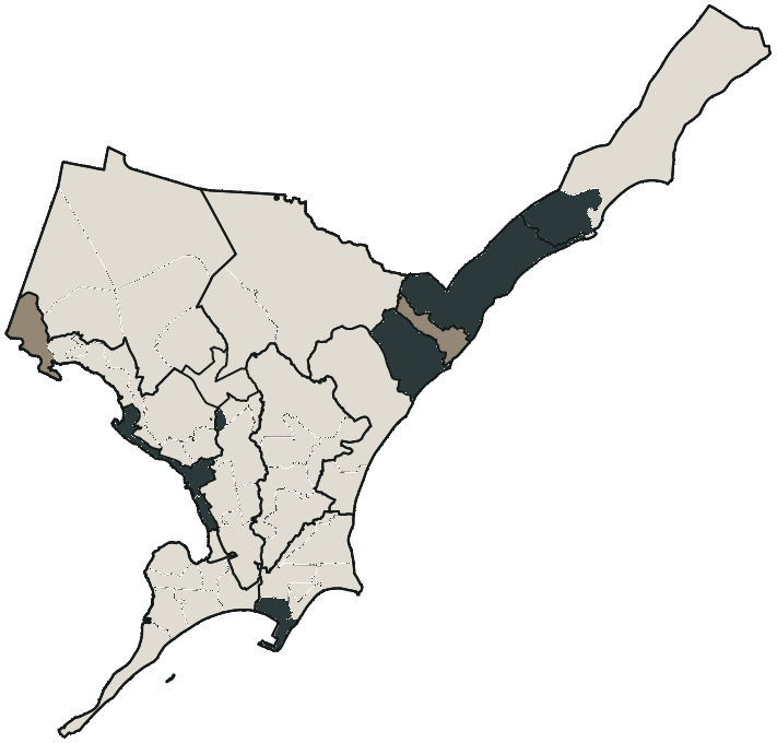 Mapa de Maceió com o candidato a presidente mais votado em cada bairro, 2022