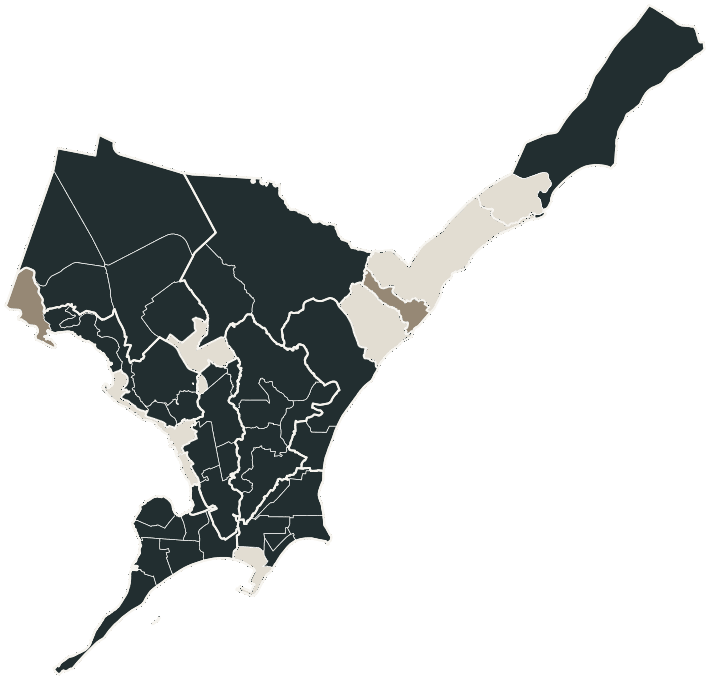 Mapa de Maceió com o candidato a presidente mais votado em cada bairro, 2026