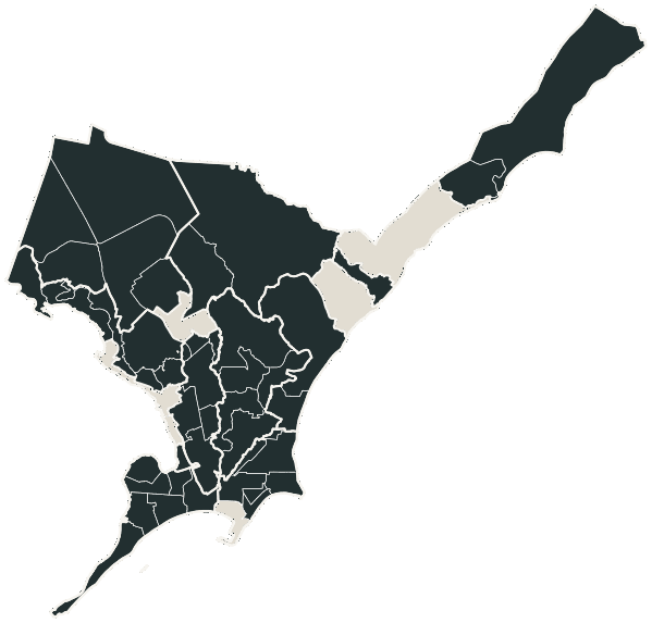 Mapa de Maceió com o partido mais votado em cada bairro para Senado (2 vagas), 2026