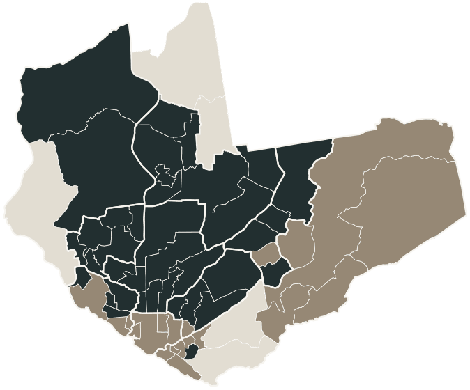 Mapa de Manaus com o partido mais votado em cada bairro para Senado (2 vagas), 2026