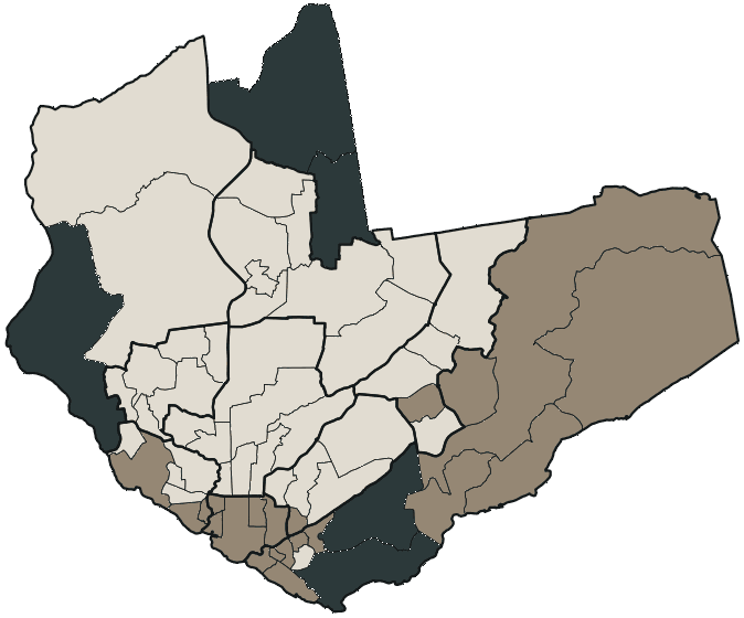 Mapa de Manaus com o partido mais votado em cada bairro para Senado (2 vagas), 2026