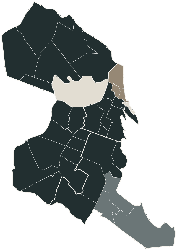 Mapa de Natal com o partido mais votado em cada bairro para Deputado estadual, 2026