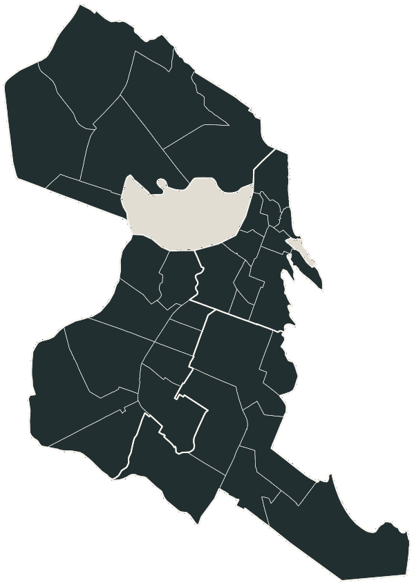Mapa de Natal com o partido mais votado em cada bairro para Deputado federal, 2026