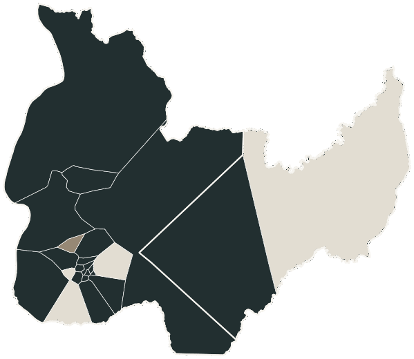 Mapa de Palmas com o partido mais votado em cada bairro para Deputado federal, 2026