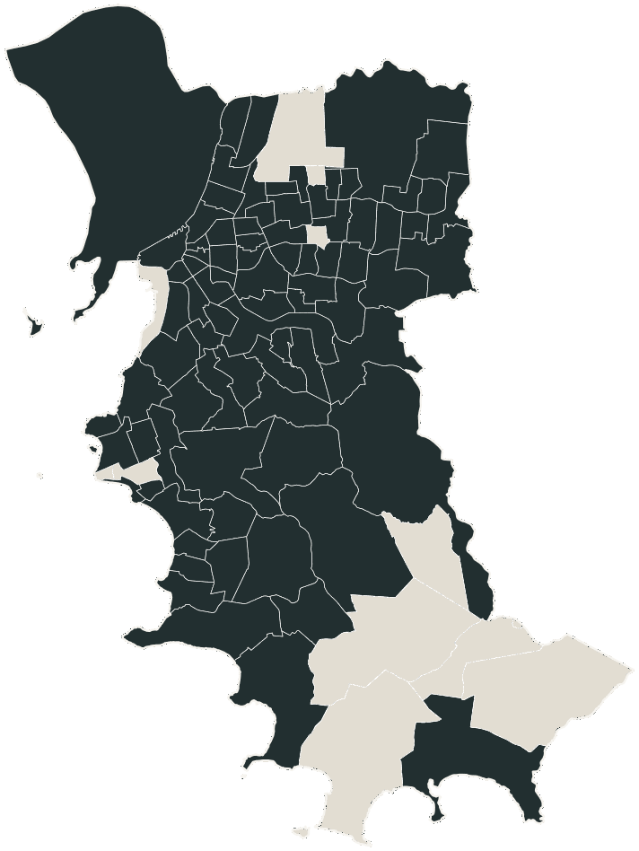 Mapa de Porto Alegre com o candidato a presidente mais votado em cada bairro, 2018