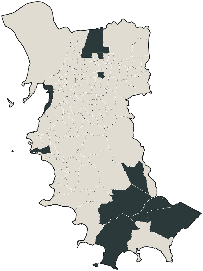 Mapa de Porto Alegre com o candidato a presidente mais votado em cada bairro, 2018