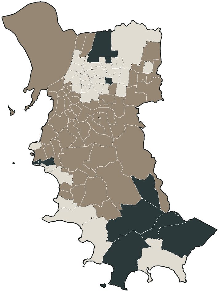 Mapa de Porto Alegre com o candidato a presidente mais votado em cada bairro, 2026