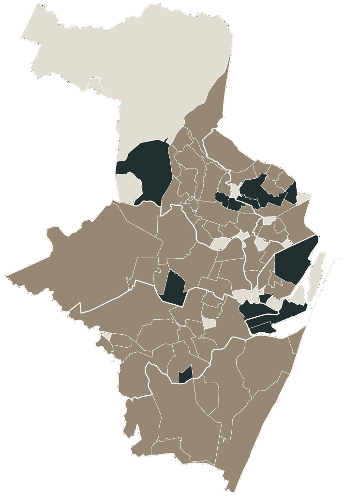 Mapa de Recife com o candidato a presidente mais votado em cada bairro, 2018