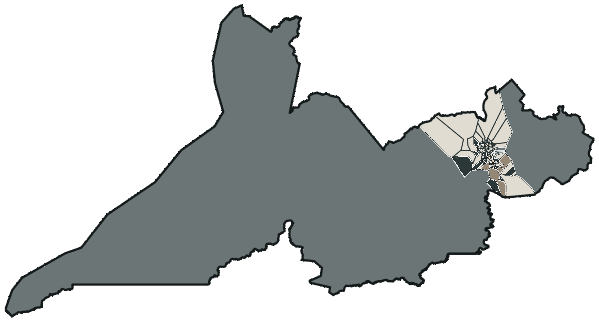 Mapa de Rio Branco com o partido mais votado em cada bairro para Deputado estadual, 2026
